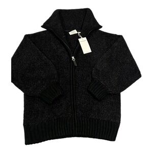 NWT Kashwere Women's M Cozy Full-Zip‎ Jacket Black Heather
